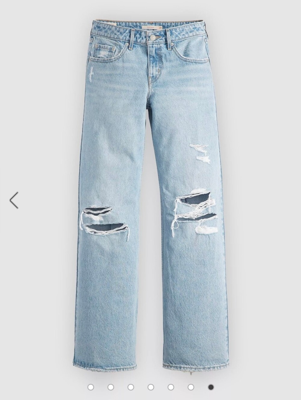 Levi's Low Loose Jeans Size 27 Light Blue Distressed Wide-Leg Women’s Jeans